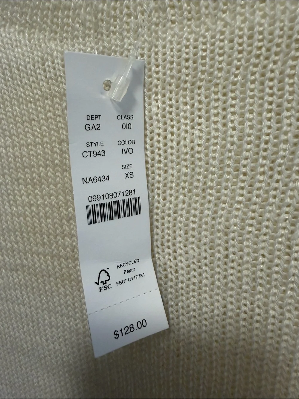 J. Crew ivory Summer Rollneck™ sweater in linen blend Size XS